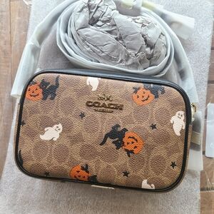 Coach Mini Jamie Camera Bag Signature Canvas Halloween Print Purse Crossbody
